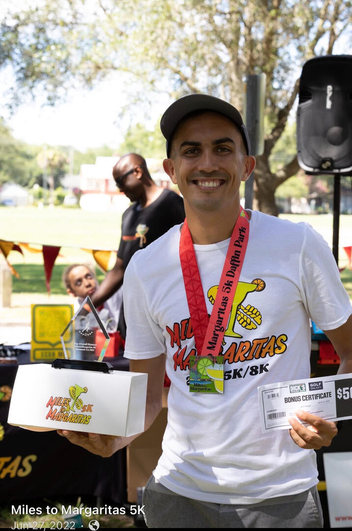 Trophy winner posing proudly