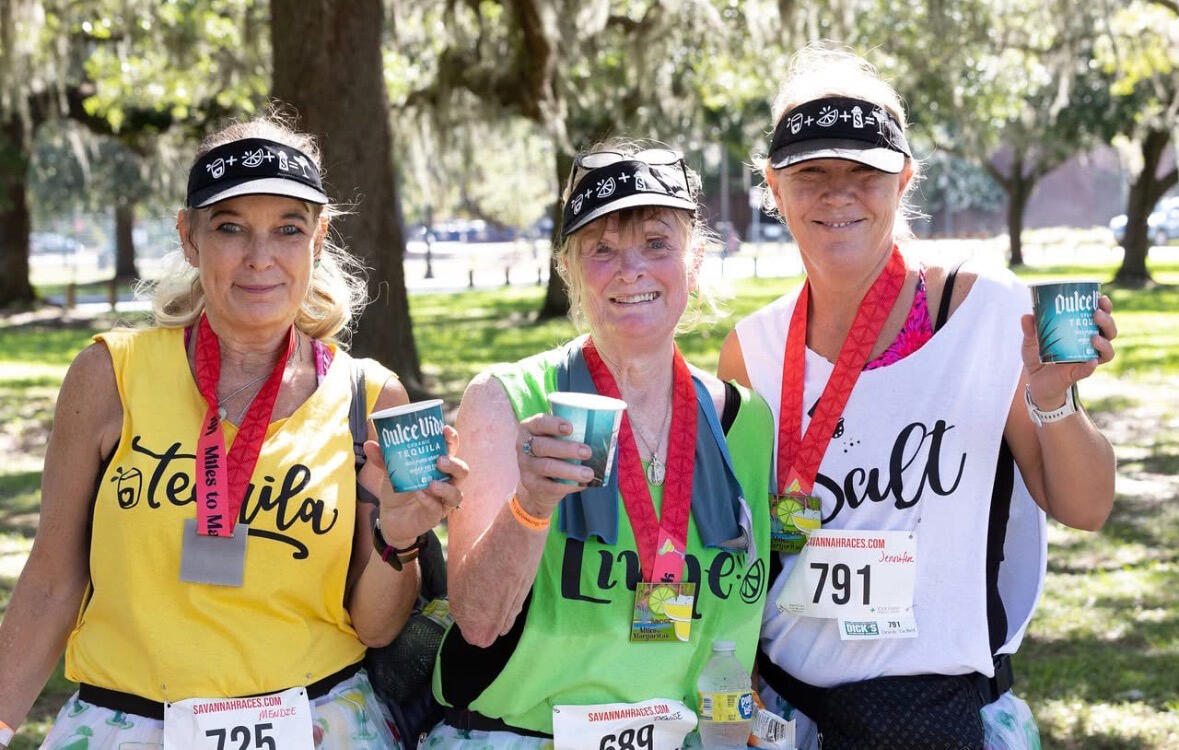Post-race celebration with margaritas